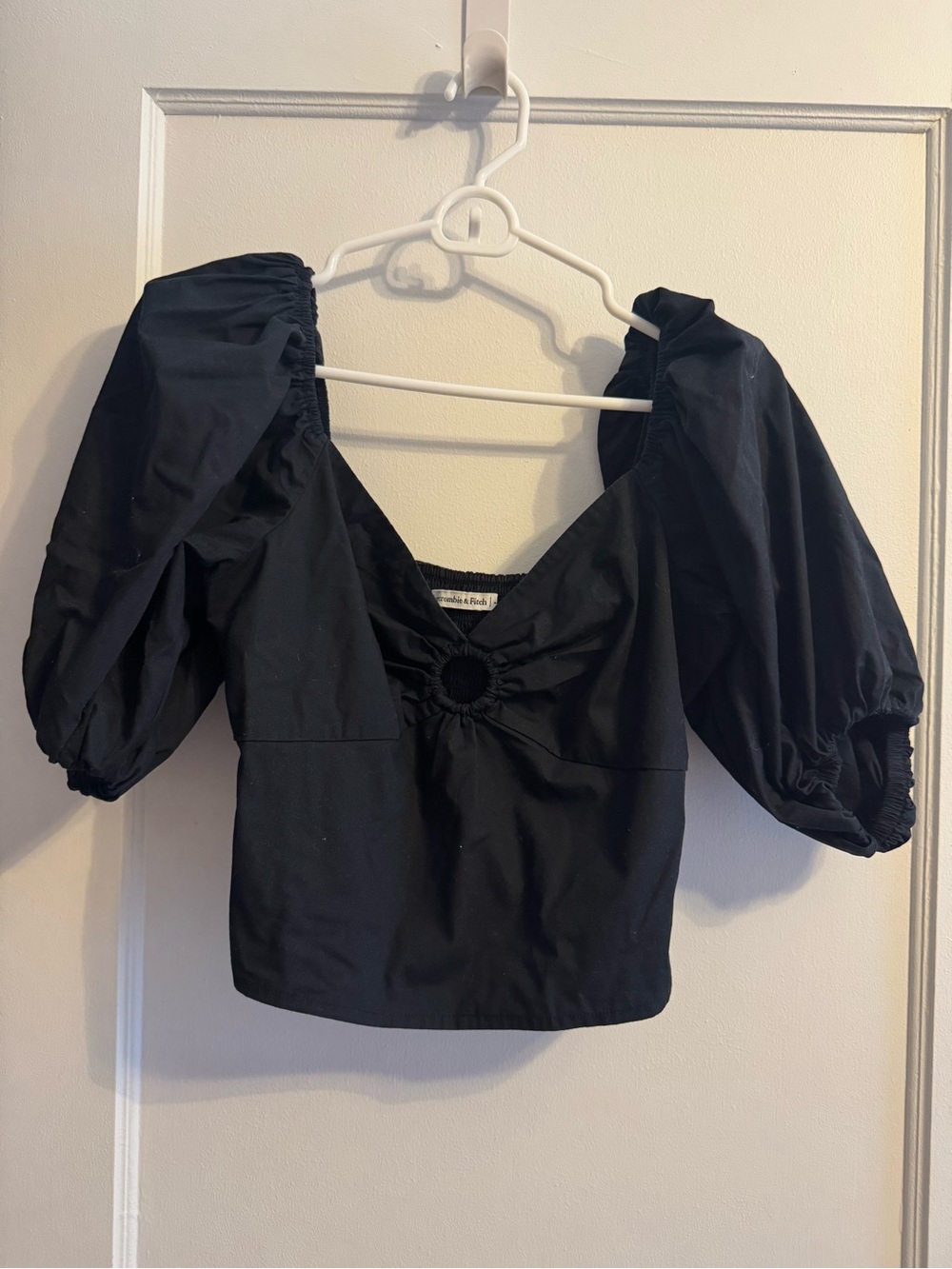 Abercrombie Black Puff Sleeve Top